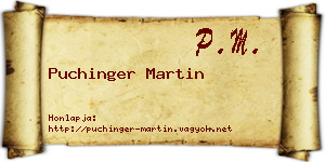 Puchinger Martin névjegykártya